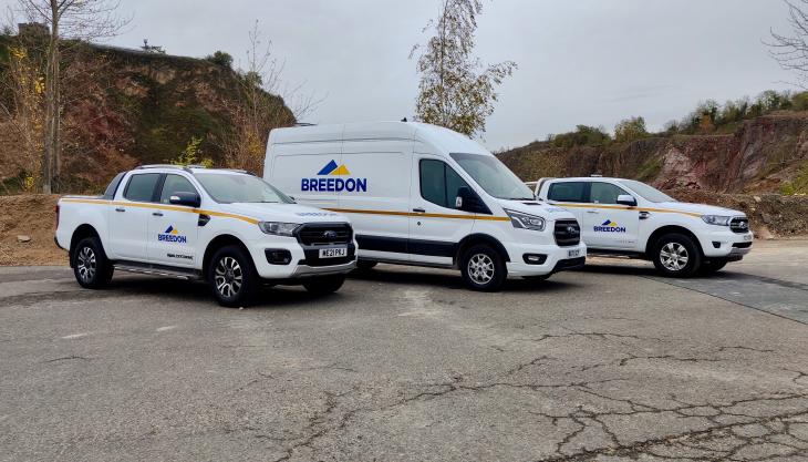 Lightfoot’s dashboard-mounted driver-coaching device provides audible and visual in-cab alerts to keep Breedon’s drivers in the sweet spot of their engine Breedon vans and 4x4s