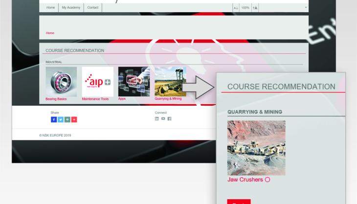 Registered users will find the new course on the home page after logging in NSK tutorial