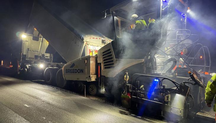 The new low-carbon asphalt, part of the new Breedon Balance range of materials, was successfully installed on the Scottish network at the end of January Scottish asphalt trial