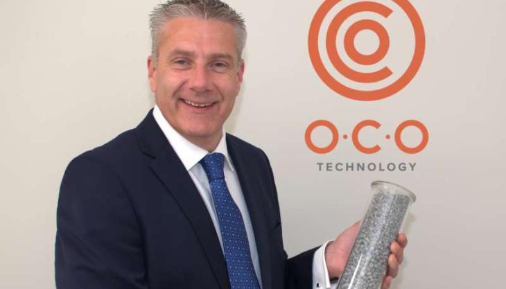 Steve Greig, managing director of O.C.O Technology, with the new branding and the M-LS Steve Greig