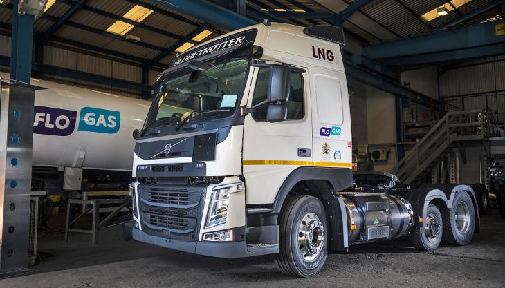 Flogas have become the first UK gas supplier to operate Bio-LNG-powered Volvo trucks Bio-LNG-powered Volvo truck