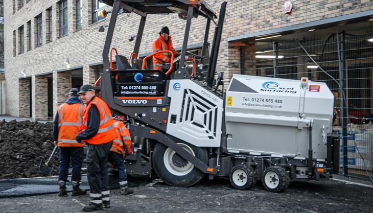 Excel Surfacing's new Volvo P2870D compact wheeled paver – the first in Great Britain Volvo P2870D compact wheeled paver