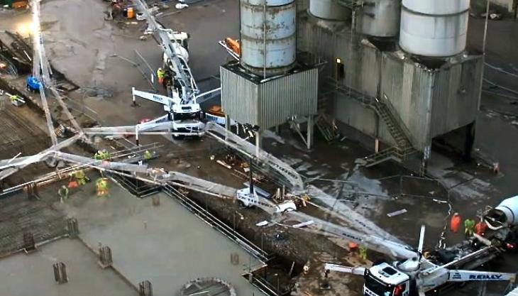 All-day continuous concrete pour at Padeswood Padeswood concrete pour