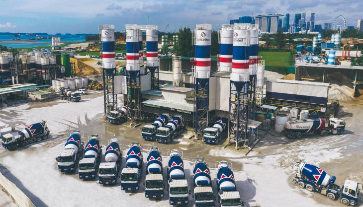 Pan-United Concrete batching plant and trucks Pan-United Concrete
