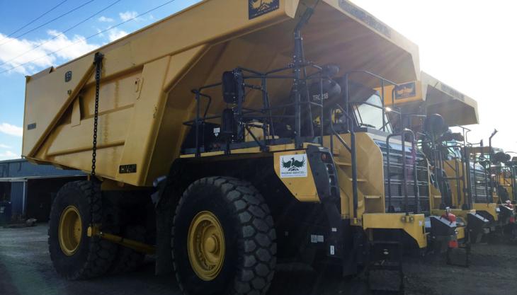 PHIL autogate fitted to a Komatsu rigid dumptruck Autogate for Komatsu rigid dumptruck