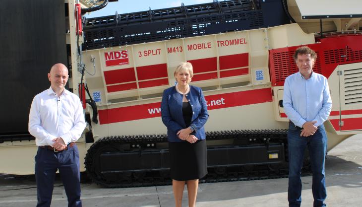 L–R: Conor Hegarty, general manager and business line director of MDS – a Terex brand, Minister Heather Humphreys, TD for the Cavan–Monaghan constituency, and Liam Murray, founder of MDS International MDS acquisition