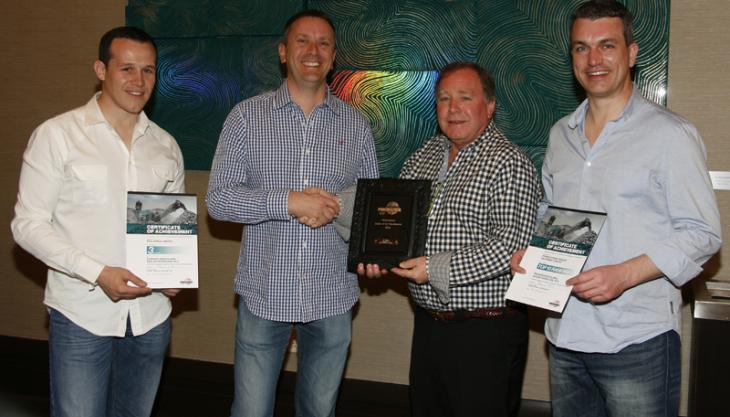 Pictured left to right: Luke Talbot, DUO Africa director; Colin Clements, Powerscreen International sales director; Alex Moss, DUO Group CEO; Fintan McKeever, DUO Equipment