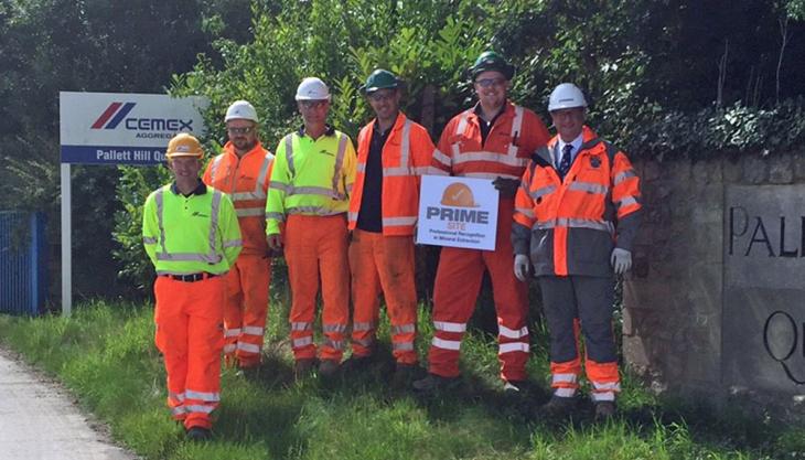 Pallett Hill achieves PRIME site status Pallett Hill Quarry workers