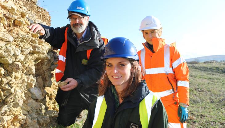 L-R: Mark Larter, Natural England lead adviser for the Solent and Isle of Wight team, HIWWT ecologist Prospect Quarry