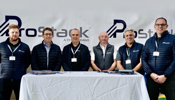 L-R: Lee Nesbitt, ProStack global sales director; Jason Powles, Molson Group chief operating officer; Kieran Hegarty, president of Terex Materials Processing; Thomas McKiver, Molson Group sales manager; Terence Bratton, ProStack technical sales director; and Steven Aiken, ProStack business line director ProStack sign Molson
