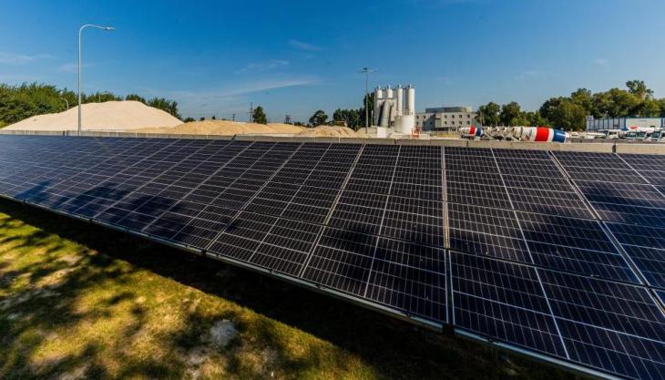 The new photovoltaic installation at CEMEX's ready-mixed concrete production plant in Pruszków, Poland Pruszków plant