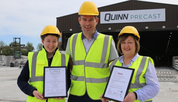 Quinn Precast achieve ISO 45001 Quinn Precast achieve ISO 45001