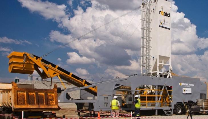 KwaMhlanga Group's new Rapidmix 400CW mobile continuous concrete mixing plant Rapidmix 400CW
