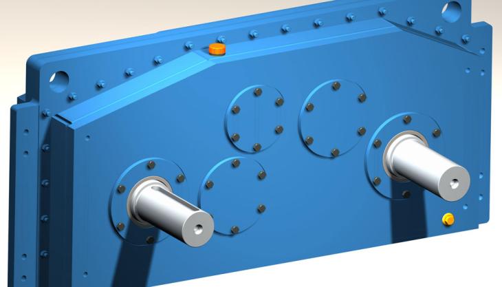 3D CAD image of log washer gear unit 3D CAD image of log washer gear unit