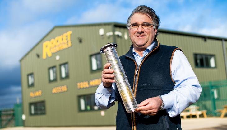 Rocket Rentals' managing director Simon Tomblin with thw FuelActive clean-diesel pick-up system Rocket Rentals