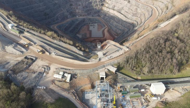 The RopeCon system under construction at Bardon Hill Quarry RopeCon at Bardon Hill Quarry