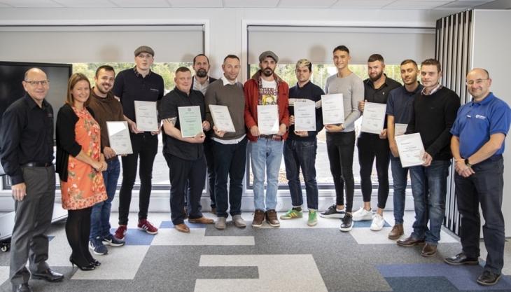 Graduation of the first cohort of apprentices on Tarmac's industry-leading education programme Tarmac apprentices