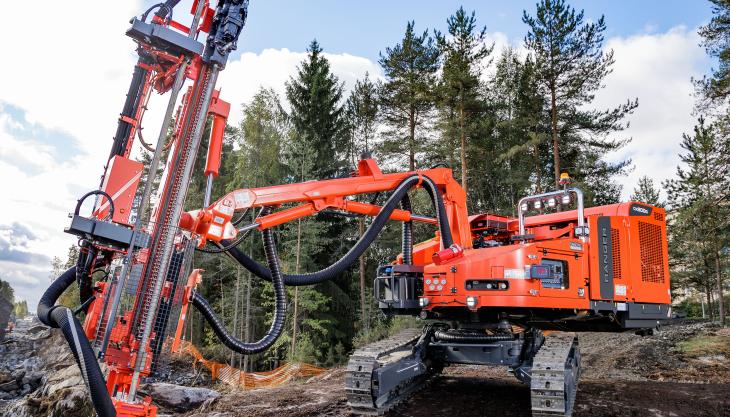Sandvik's new non-cabin Ranger DX800R Rander DXR drill rig