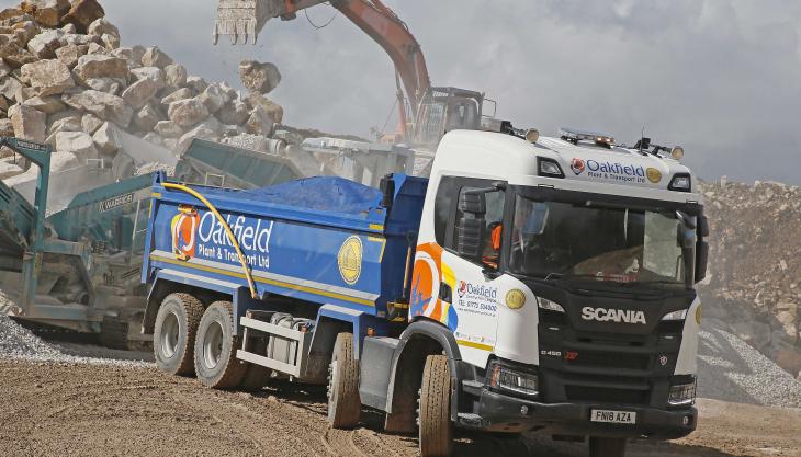 One of Oakfield's new Scania XT Loadmaster Lite tippers Scania XT Loadmaster Lite tipper