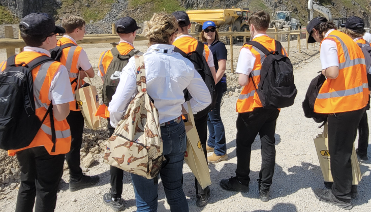 Year 10 students from Chapel-en-le-Frith High School on the first-ever school visit to Hillhead School visit