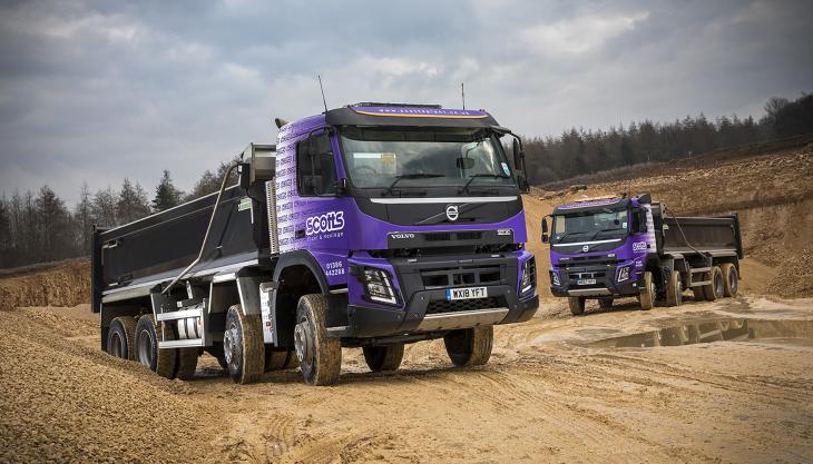Scotts Plant & Haulage have put two new Volvo FMX-420 8x4 rigid tippers into service Volvo FMX-420s