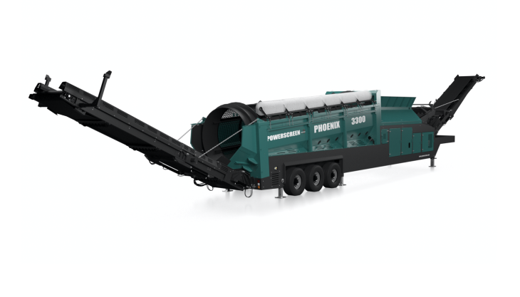 The flagship Powerscreen Phoenix 3300 trommel screen Phoenix 3300 trommel screen
