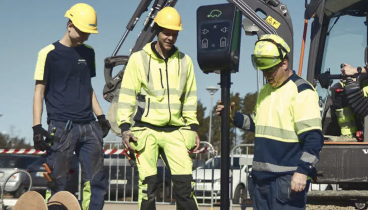 Installation of the EV charging points in Eskilstuna using fully electric construction machines for minimal emissions EV charging point