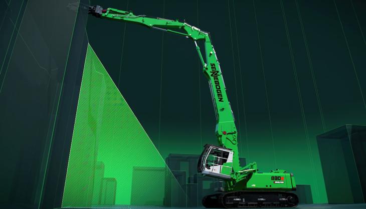 Sennebogen have updated their 830 demolition excavator with new features Sennebogen 830 demolition excavator