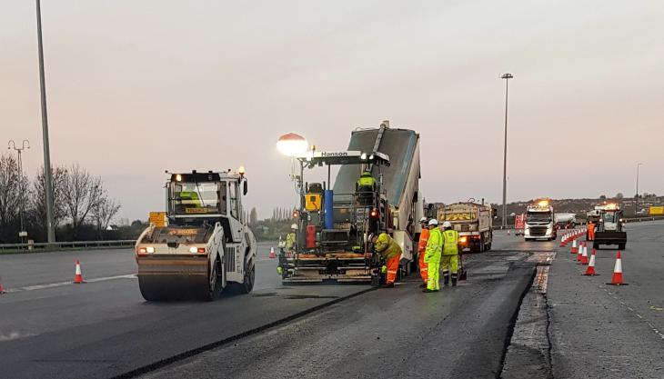 Hanson surfacing work on the M4 Prince of Wales Bridge Severn bridge surfacing