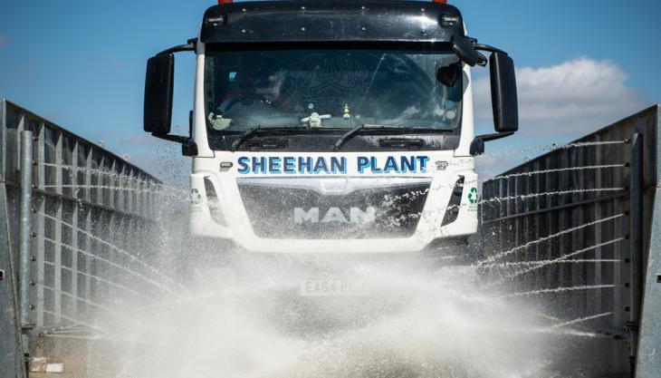 Sheehan Group install new MobyDick wheel washing system at flagship aggregates recycling plant Wheel washing