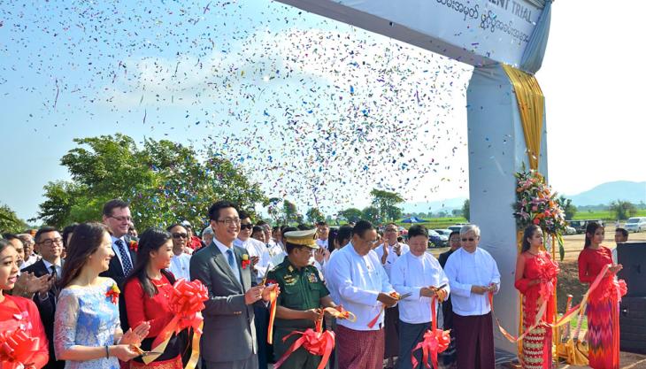 Official opening of first road project in Myanmar to use Shell bitumen products and technical support Road opening