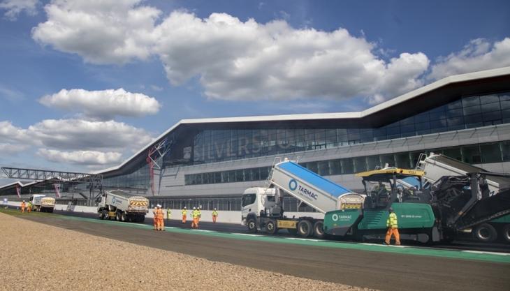 Track surfacing work at Silverstone in June 2019 Silverstone June 2019