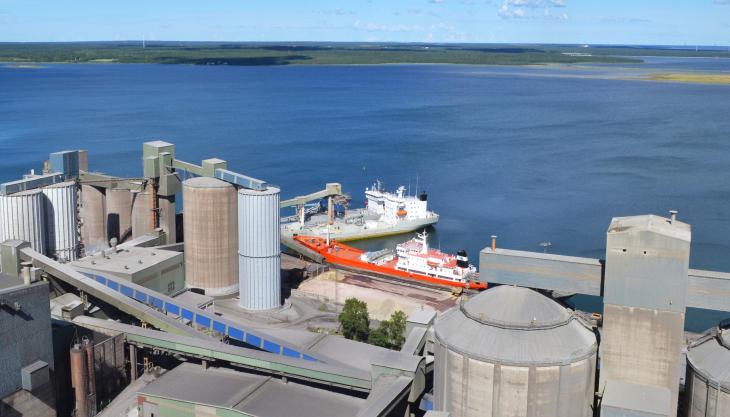 Slite cement plant and harbour Slite