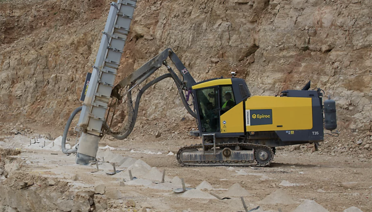 The Epiroc SmartROC T35 top-hammer drill rig SmartROC T35