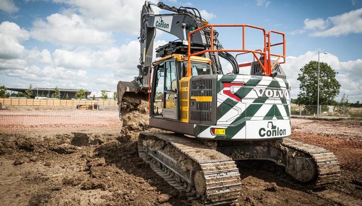 One of the six Volvo excavators purchased by Conlon Volvo excavator