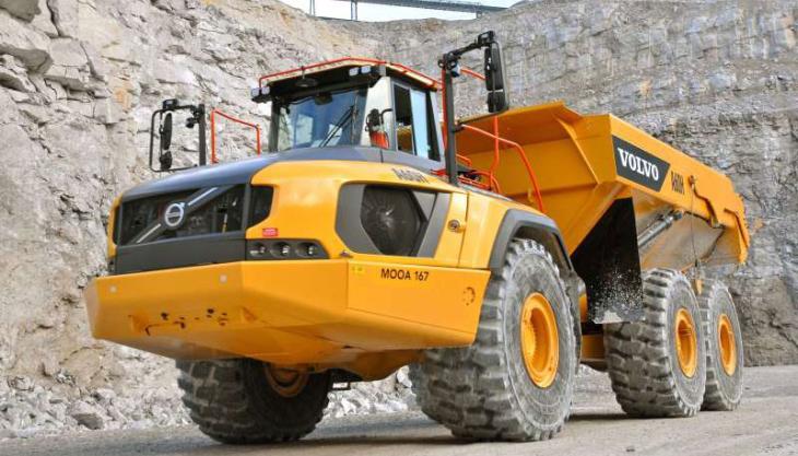 CEMEX UK's Volvo A60H articulated hauler at Halkyn Quarry Volvo A60H articulated dumptruck