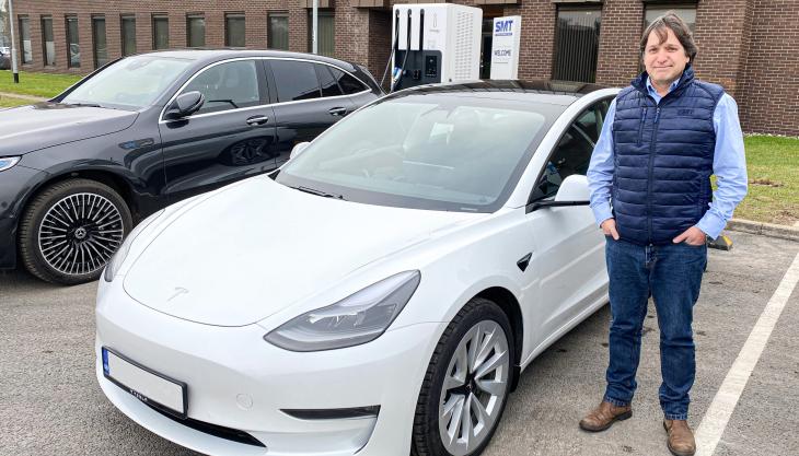 CSA and parts operations manager John Green with his new electric vehicle SMT EVs