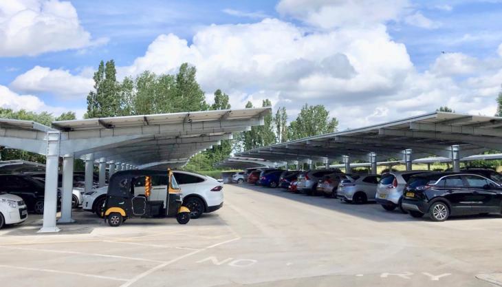 BGS has installed a new solar array on the car port of the main car park at its headquarters in Keyworth, Nottinghamshire Solar car port array