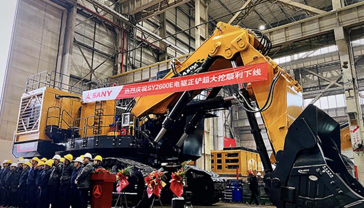 The first SANY SY2600E 300-tonne electric-drive front shovel SANY SY2600E front shovel