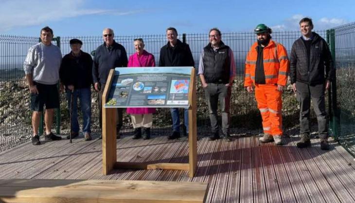 Official opening of the newly reinstated viewing platform Viewing platform between Carnforth quarries