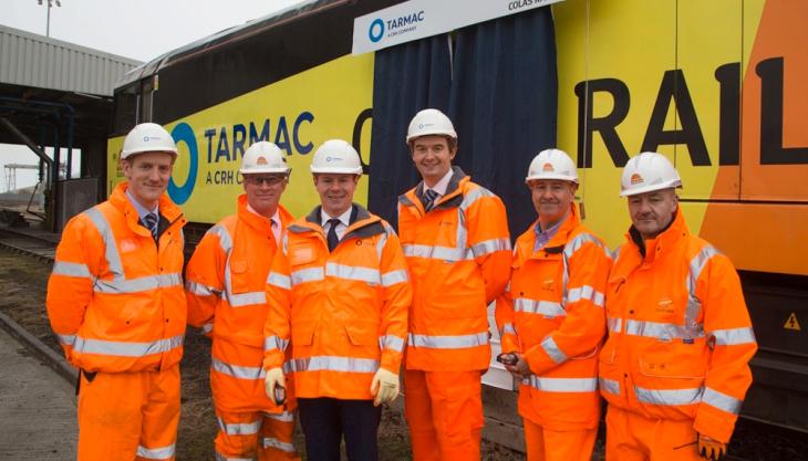 Tarmac meet Scotland's Transport Minister Tarmac rail freight