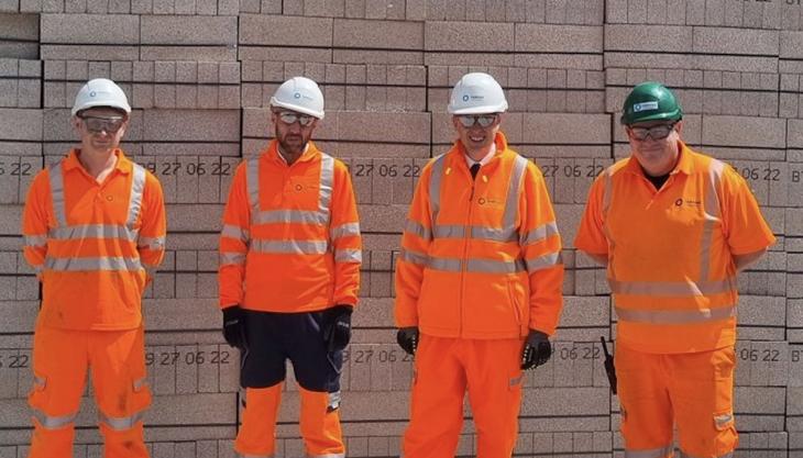 Sir Gavin Williamson MP (second from right) on the visit to Hilton Main Blocks Plant Hilton Main Blocks Plant