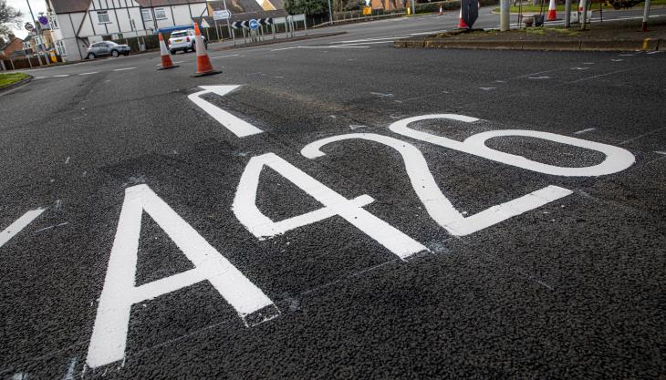 Tarmac’s rubber-modified asphalt on the A426 in Leicestershire Rubber-modified asphalt