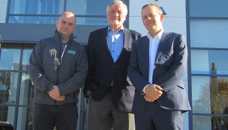 L-R: Conor Hegarty of Terex Ecotec with McHale Plant Sales’ John O’Brien, sales director, and Michael McHale, managing director Terex Ecotec and McHale Plant Sales