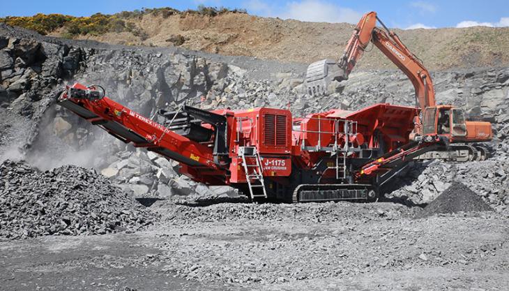 Terex Finlay J-1175 dual-powered jaw crusher