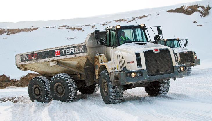 Terex TA300 in snow Terex TA300 in snow