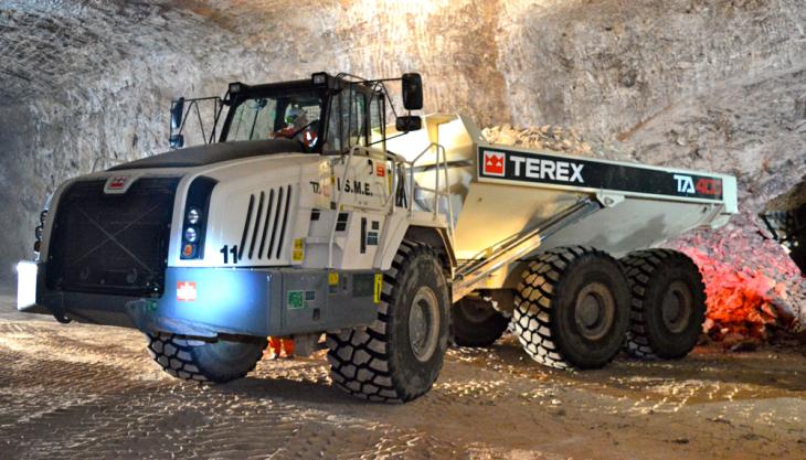 Irish Salt Mining and Exploration deploy two new Terex TA400 ADTs Terex TA400 dumptruck