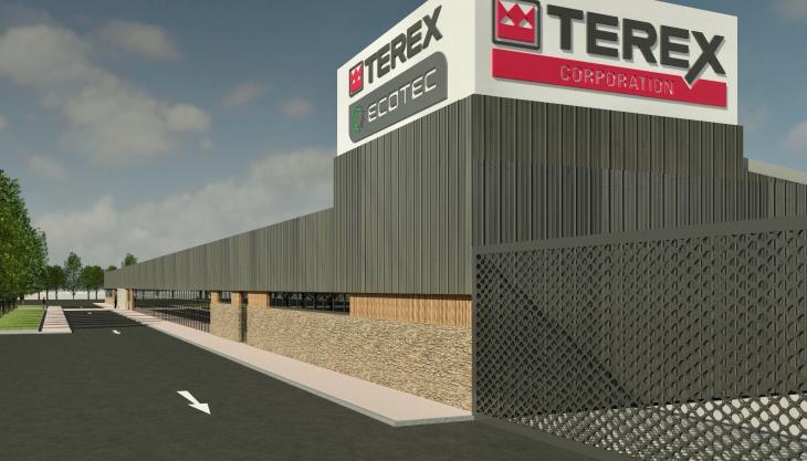 Computer-generated image of the new Terex Campsie facility Terex Campsie