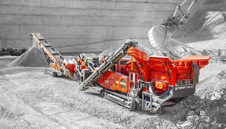 Terex Finlay I-120RS impact crusher and TF-75L low-level feeder