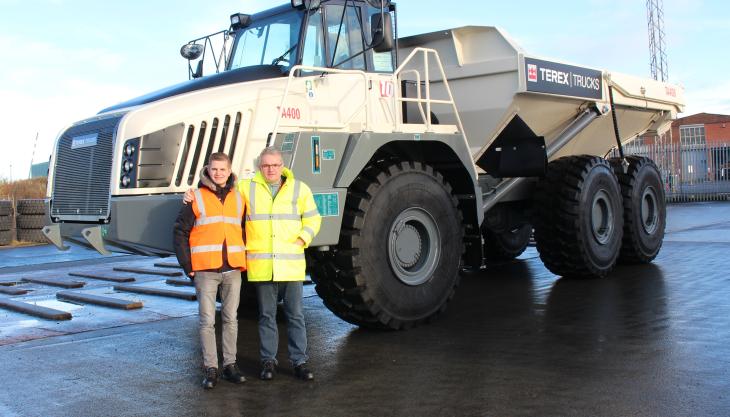 L-R: Marcel Wimker, machine sales leader at Maschinenbau Rehnen GmbH, with managing director Heinz-Herman Rehnen Terex Trucks
